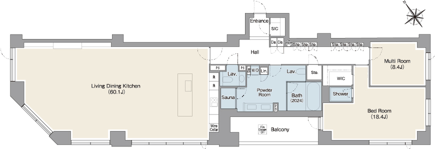 2LDKの間取りの画像